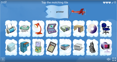 Office Objects ESL Interactive Find The Match Worksheet