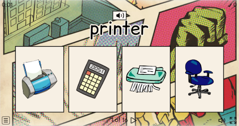Office Objects ESL Interactive Vocabulary Quiz
