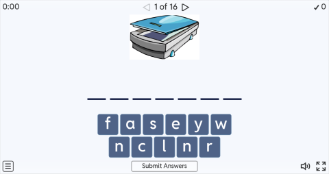Office Objects Interactive Spell The Word Worksheet