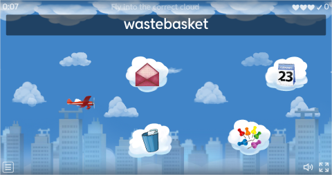 Office Objects ESL Vocabulary Airplane Game