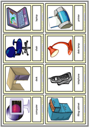 Office Objects ESL Printable Vocabulary Learning Cards For Kids