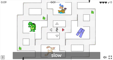 Opposite Adjectives ESL Vocabulary Maze Chase Game