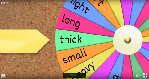 Opposite Adjectives ESL Spin The Wheel Worksheet
