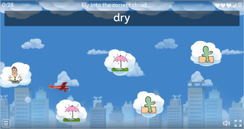 Opposite Adjectives ESL Vocabulary Airplane Game