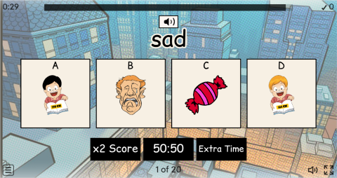 Opposite Adjectives Interactive Vocabulary Quiz Show