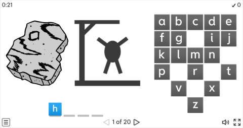 Opposite Adjectives ESL Interactive Hangman Game