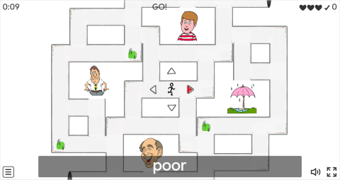 Opposite Adjectives ESL Vocabulary Maze Chase Game