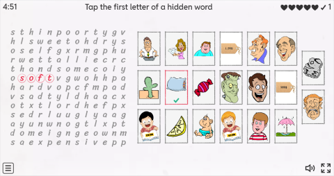 Opposite Adjectives ESL Interactive Wordsearch Puzzle