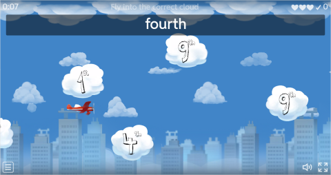 Ordinal Numbers ESL Vocabulary Airplane Game
