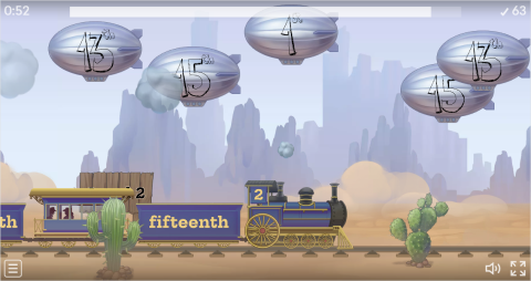 Ordinal Numbers ESL Vocabulary Balloon Pop Game