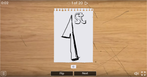 Ordinal Numbers ESL Interactive Vocabulary Flashcards