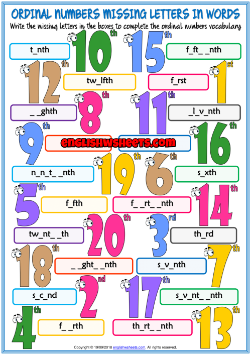ordinal-numbers-esl-missing-letters-in-words-exercise-worksheet