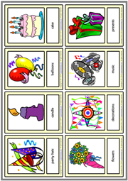 Parties Vocabulary ESL Printable Vocabulary Learning Cards