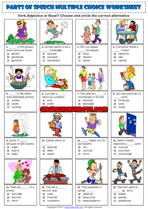 Parts Of Speech Quiz Worksheet Education Com Parts Of Speech Practice