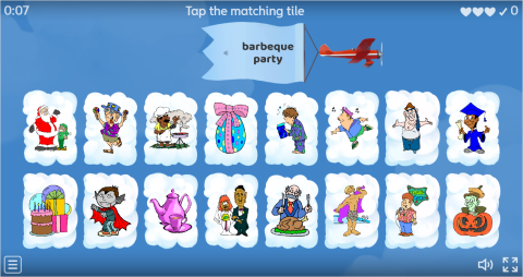 Party Types ESL Interactive Find The Match Worksheet