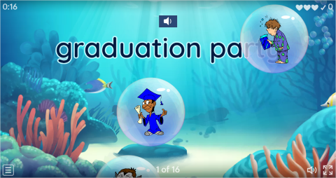 Party Types ESL Vocabulary Flying Fruit Game