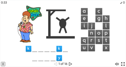 Party Types ESL Interactive Hangman Game