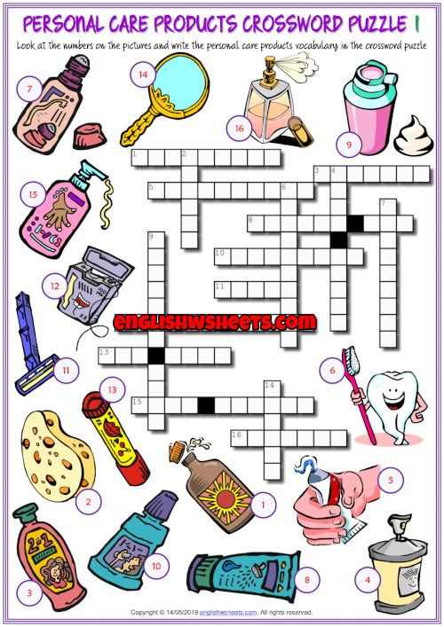 personal-care-products-esl-crossword-puzzle-worksheets