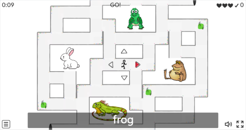 Pets ESL Vocabulary Maze Chase Game