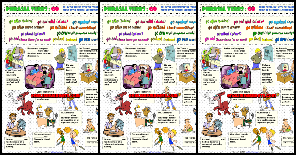 Phrasal Verbs Worksheets With Pictures