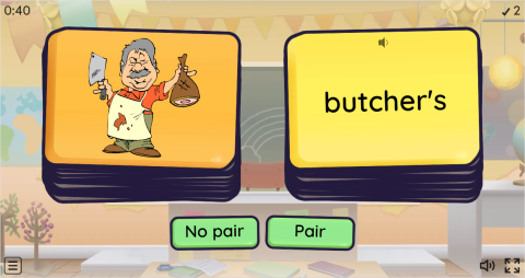 Places In A City ESL Pair or No Pair Worksheet