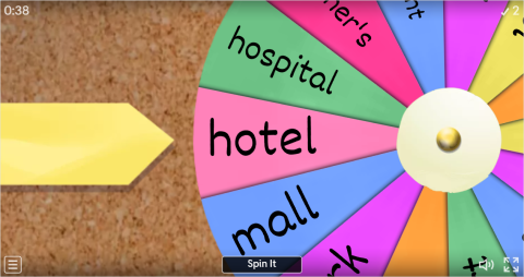 Places In A City Interactive Spin The Wheel Worksheet