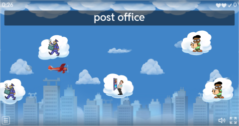 Places In A City ESL Vocabulary Airplane Game