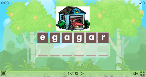 Places in a House Vocabulary ESL Interactive Anagram