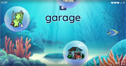 Places in a House ESL Vocabulary Flying Fruit Game