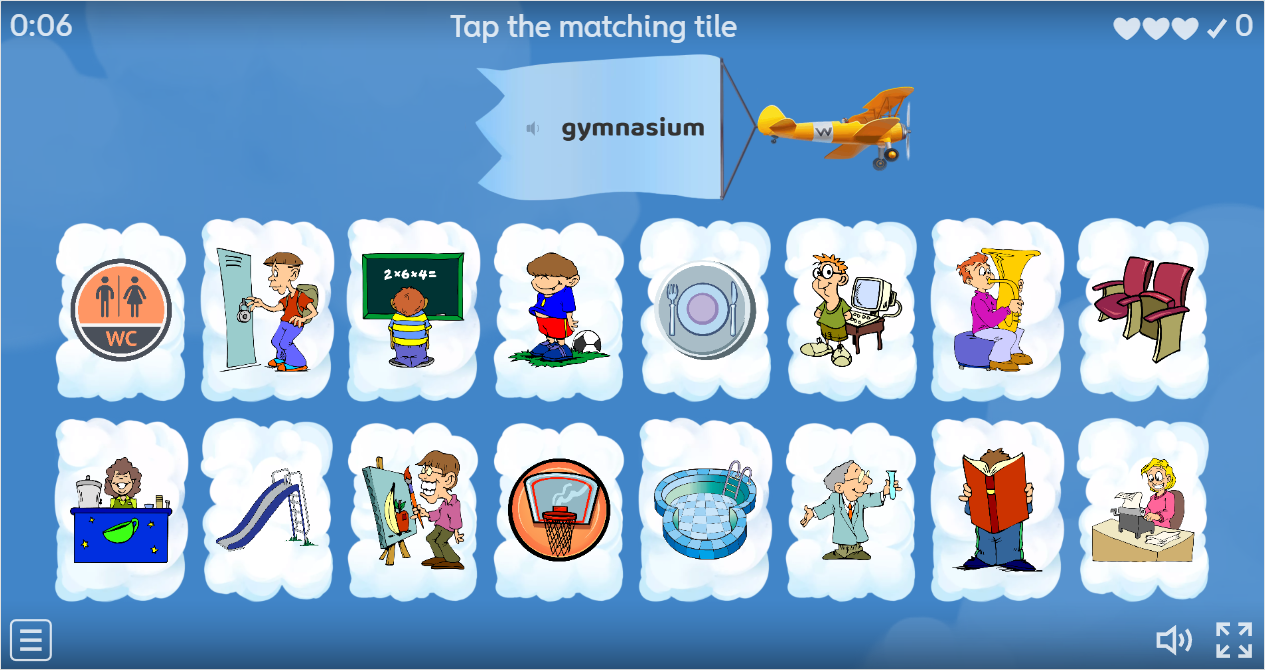 Places at School Interactive Find The Match Worksheet