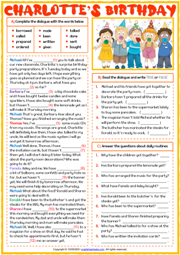 Present Perfect Tense ESL Dialogue Comprehension Exercises Worksheet