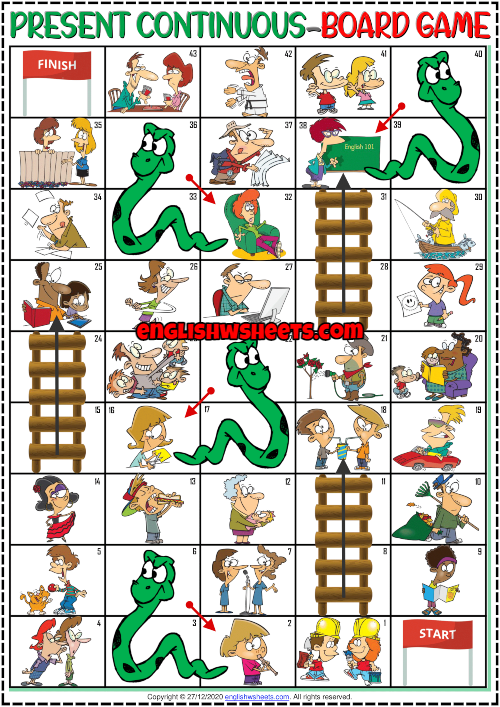 Continuous game for kids. Present Continuous Board game. Present Continuous boardgame. Present Continuous Snakes and Ladders Board game. Present Continuous игра ходилка.