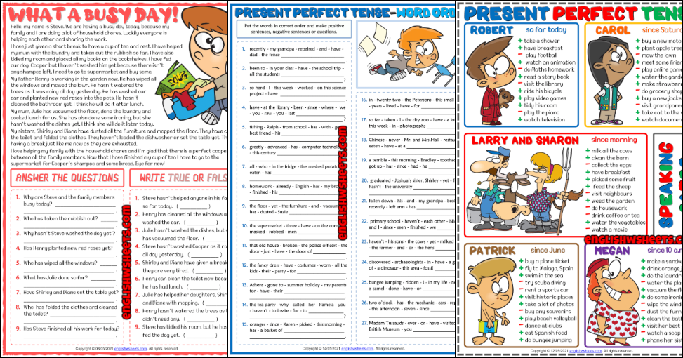 present-perfect-tense-esl-worksheets
