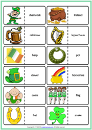 St. Patrick's Day ESL Printable Dominoes Game For Kids