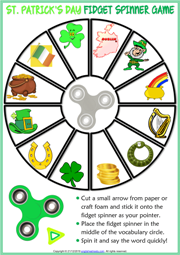 St. Patrick's Day ESL Printable Fidget Spinner Game
