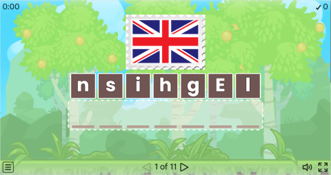 School Subjects Vocabulary ESL Interactive Anagram