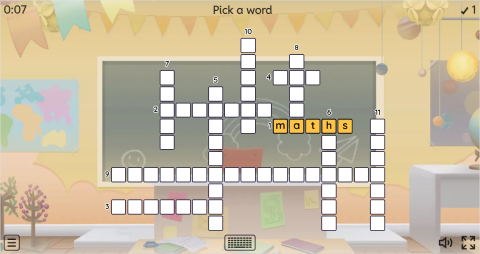 School Subjects ESL Interactive Crossword Puzzle