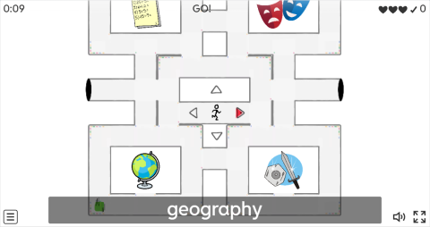 School Subjects ESL Vocabulary Maze Chase Game