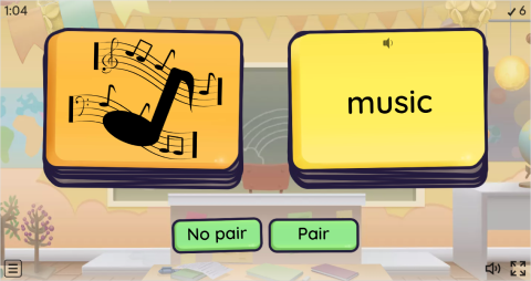 School Subjects ESL Pair or No Pair Worksheet