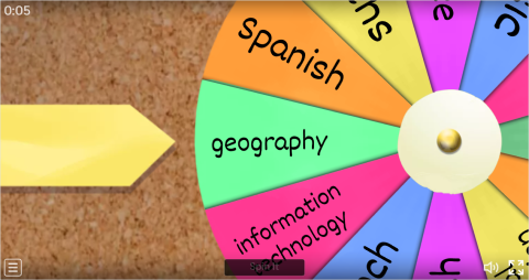 School Subjects Interactive Spin The Wheel Worksheet
