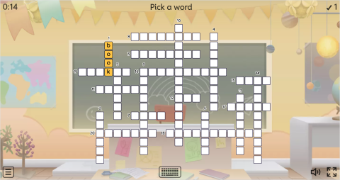School Supplies ESL Interactive Crossword Puzzle