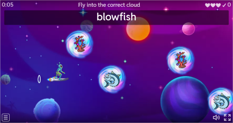 Sea Animals ESL Vocabulary Airplane Game