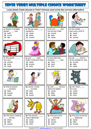 Sense Verbs Multiple Choice ESL Grammar Worksheet
