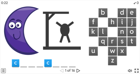 Shapes Vocabulary ESL Interactive Hangman Game