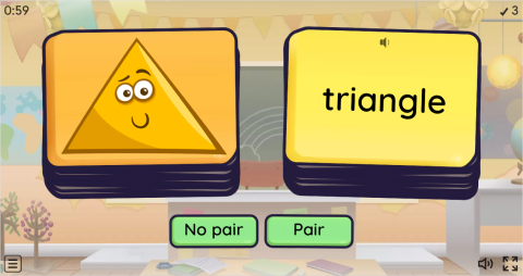 Shapes ESL Vocabulary Pair or No Pair Worksheet