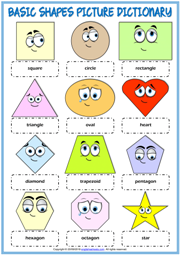 Shapes ESL Printable Picture Dictionary Worksheet For Kids