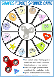 Shapes ESL Printable Fidget Spinner Game For Kids