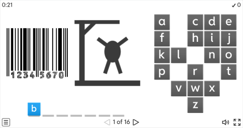 Shopping ESL Interactive Hangman Game