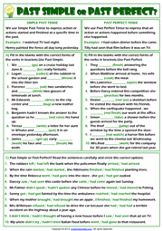 Simple Past or Past Perfect ESL Exercises Worksheet