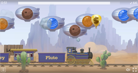 Solar System ESL Vocabulary Balloon Pop Game
